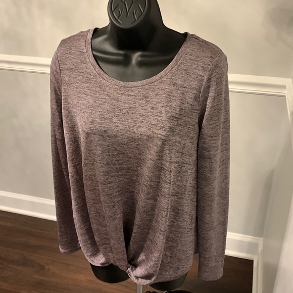 June and Delaney Lavender Marled Knot Front Tunic Size S - Picture 1 of 7